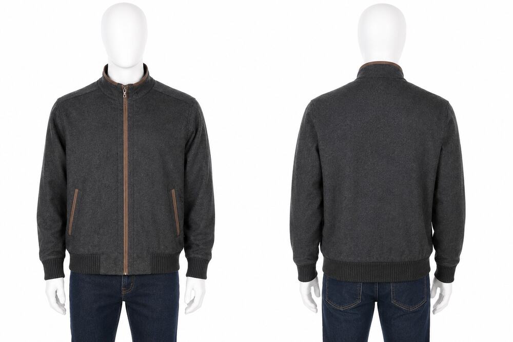 Peter Millar Wool Cashmere Bomber Jacket Mens XXL Charcoal Full Zip Luxury prep